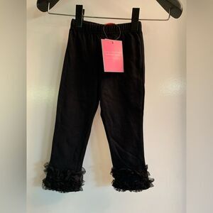 NWT Tutu Couture Black Pants with Tulle Ruffle Legs Size 6